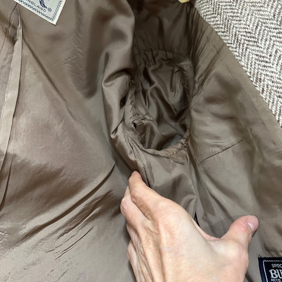 Vintage Burberrys Harris Tweed Jacket Beige Tan Small - Picture 16 of 16